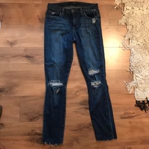 Medium-Wash Raw Hem Joe’s Jeans